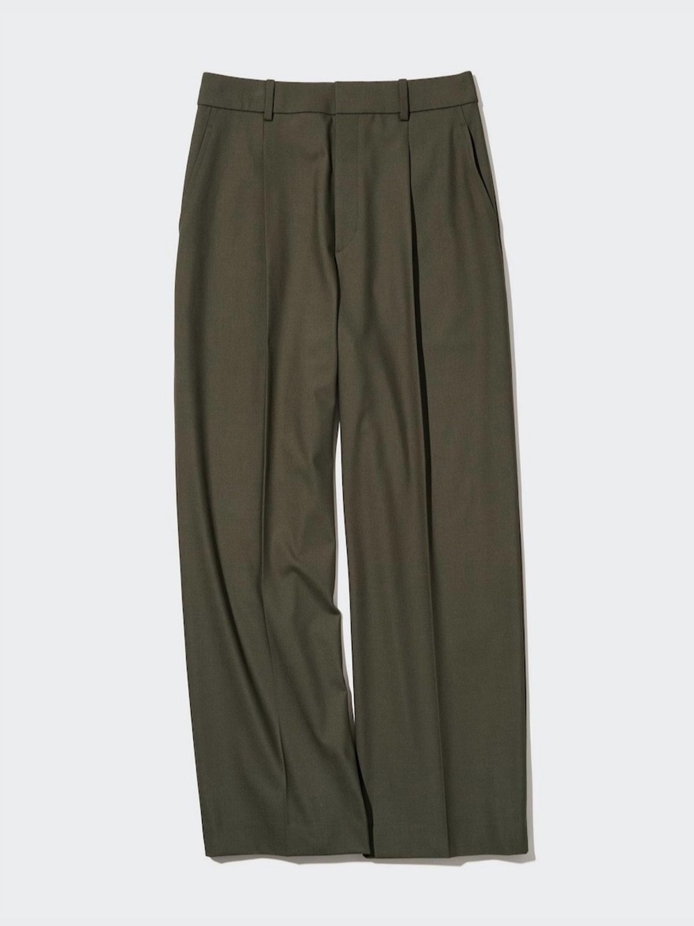 Uniqlo Women’s Olive High Waist Wide leg Trouser Olive Medium